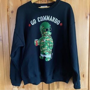 Riot Society Go Commando Black Crewneck Sweatshirt (XL)